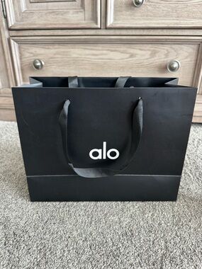 Empty Alo Branded Black Paper Gift Bag